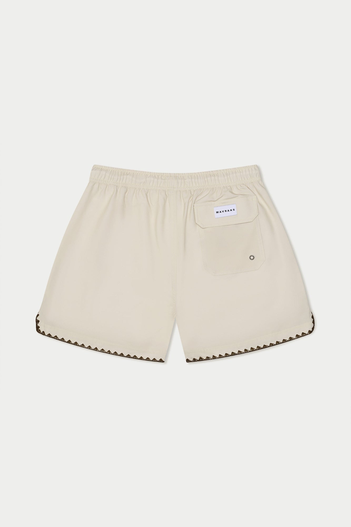 Beige Stitch Swim Short | Beige