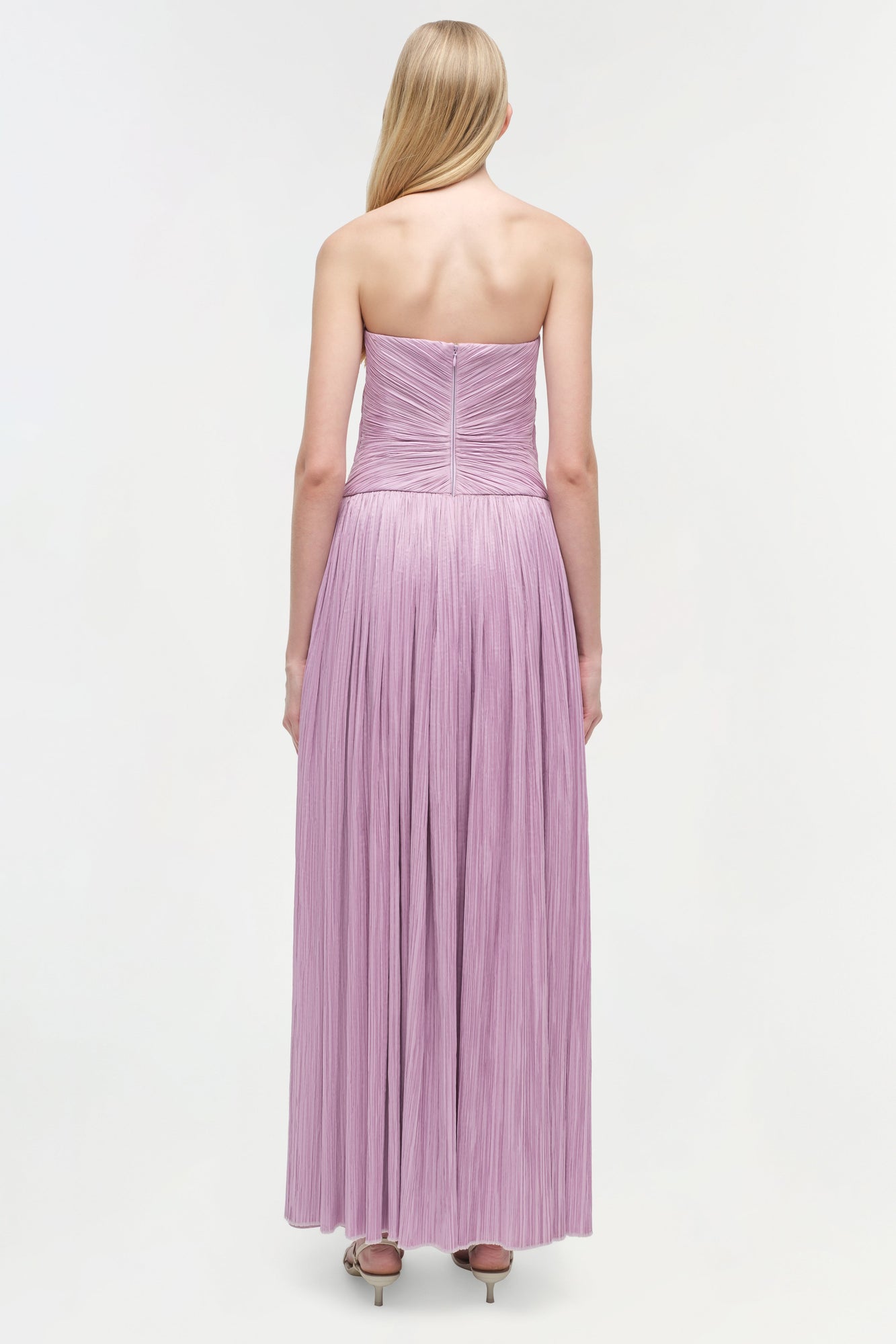 Womens | Aubriella Plisse Strapless Gown | Orchid