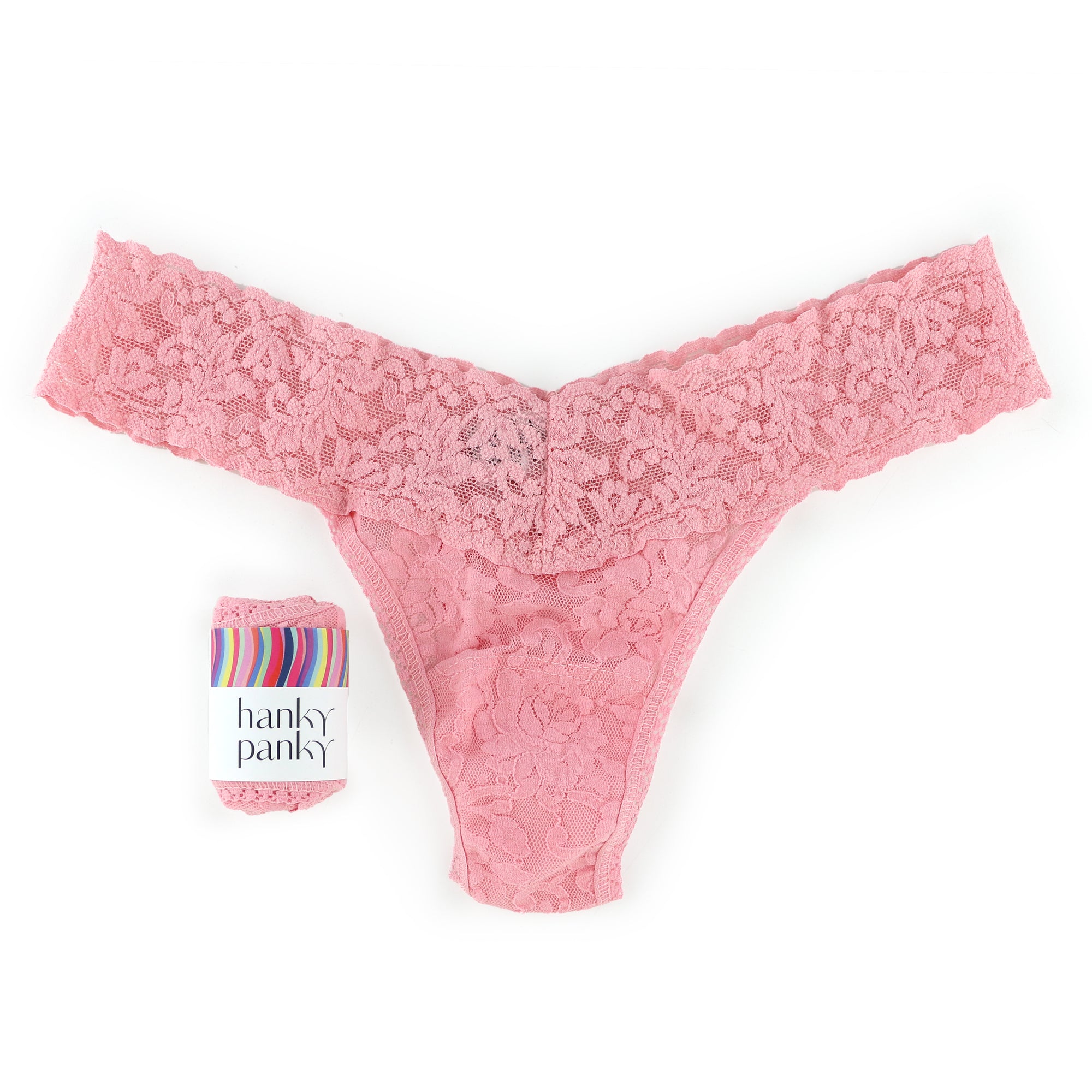 Signature Lace Low Rise Thong | Pink Lemonade