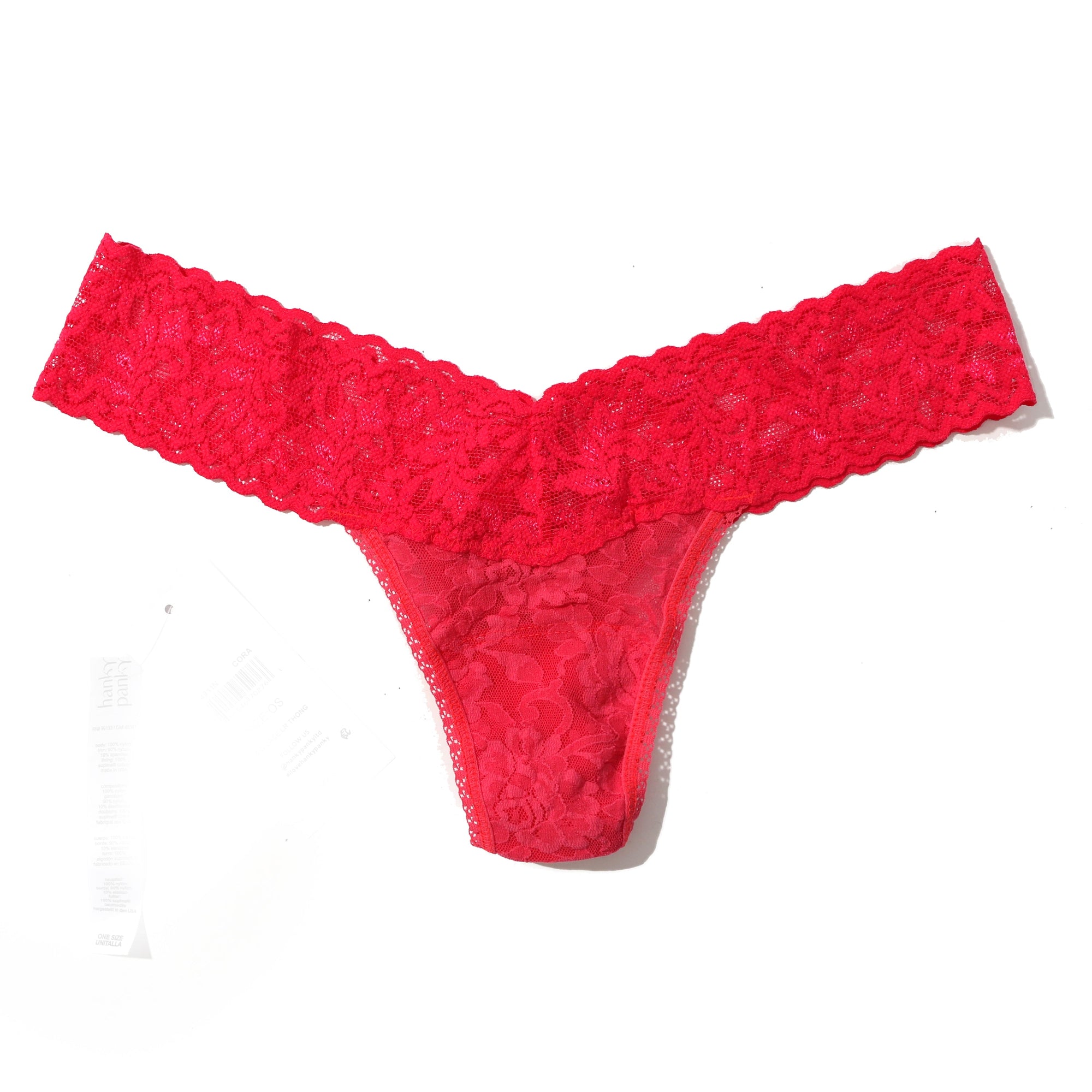 Signature Lace Low Rise Thong | Desert Rose