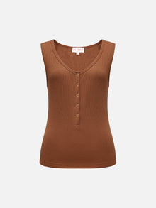 Sleeveless Tank Top | Brown
