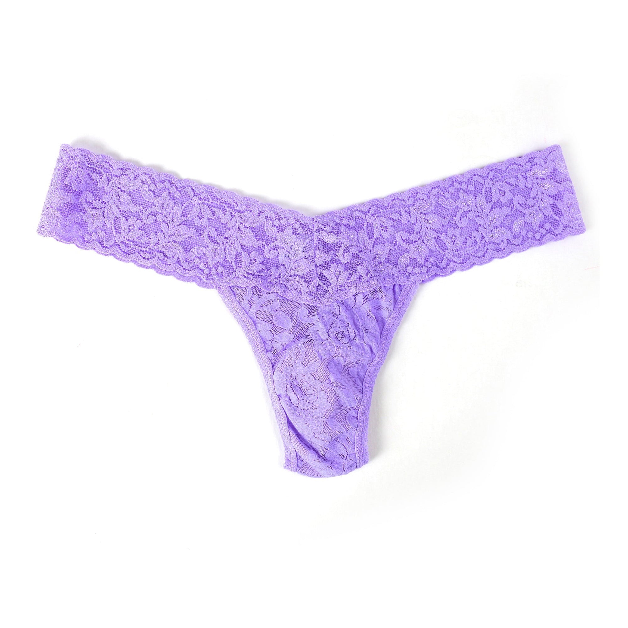 Signature Lace Low Rise Thong - I | Electric Orchid