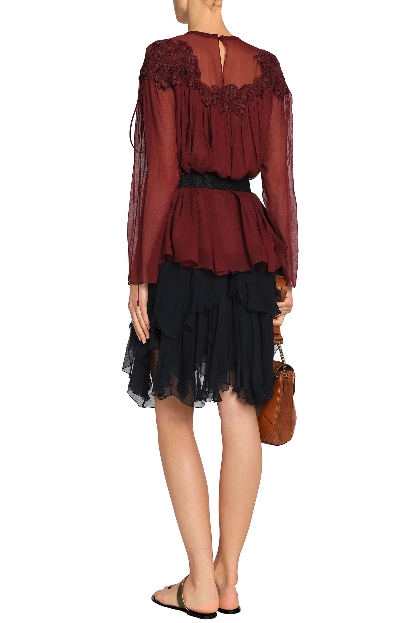 Women | Chloé | Long Sleeved Top | Burgundy