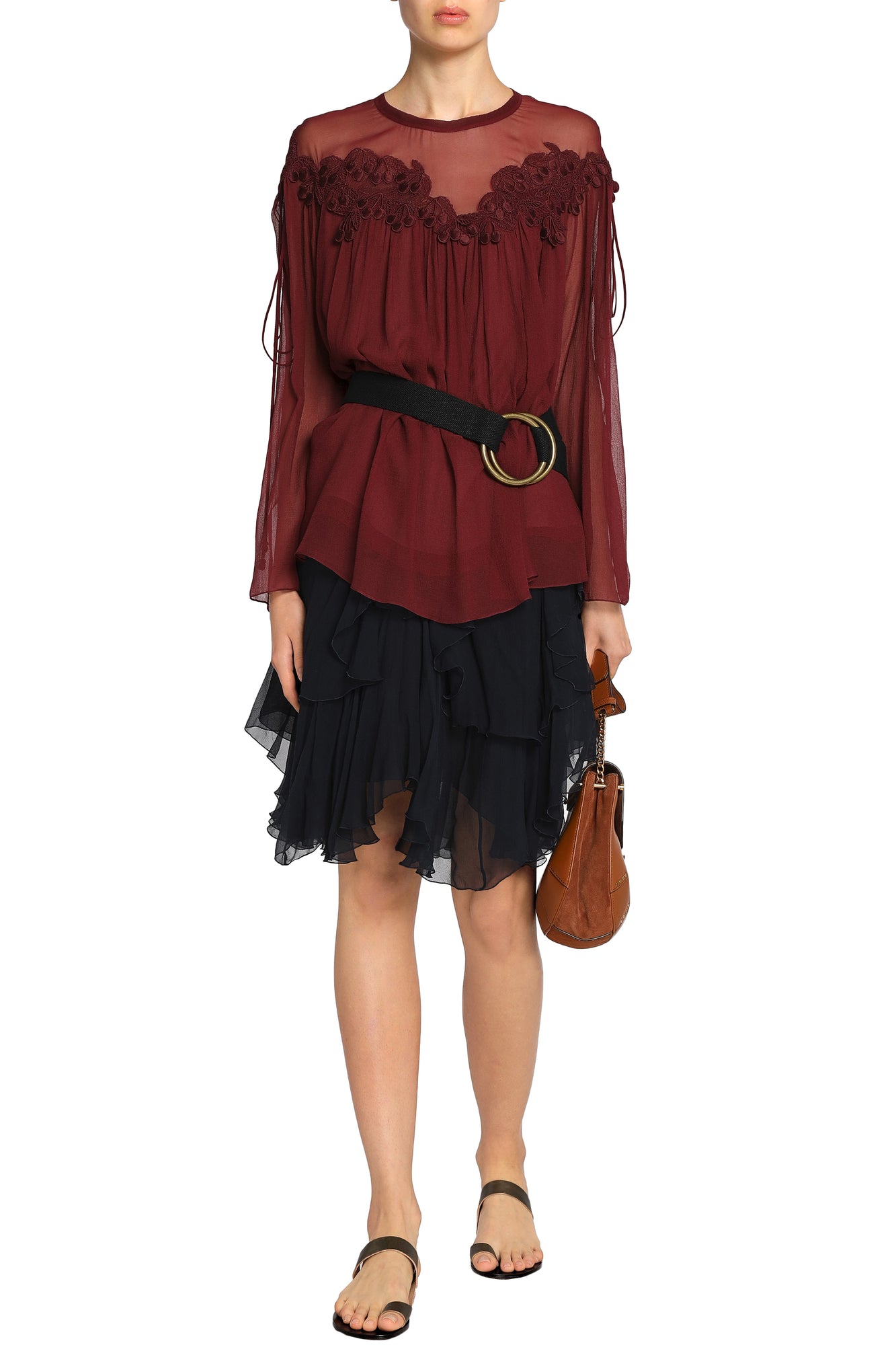 Women | Chloé | Long Sleeved Top | Burgundy