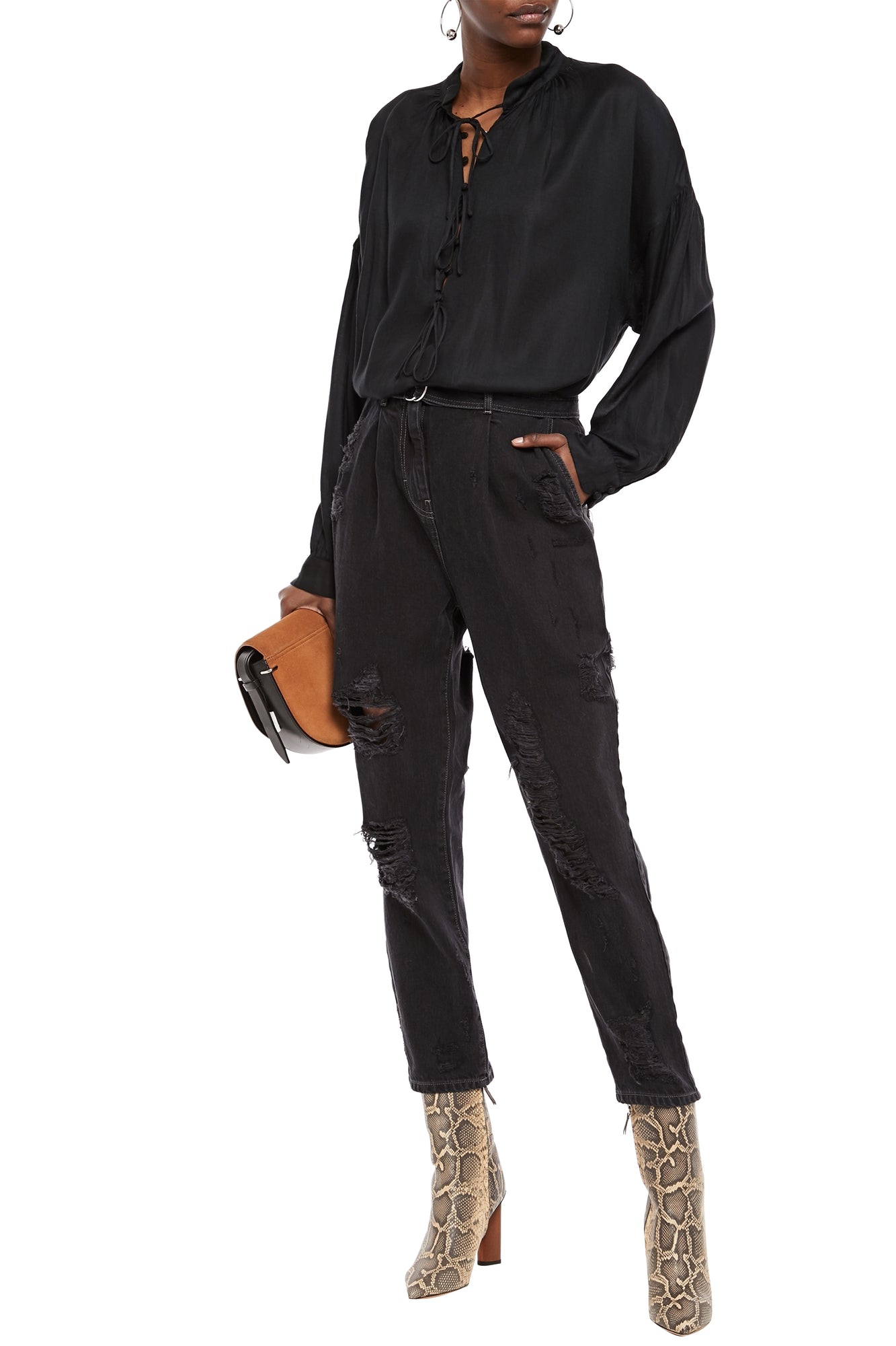 Women | Iro | Long Sleeved Top | Black