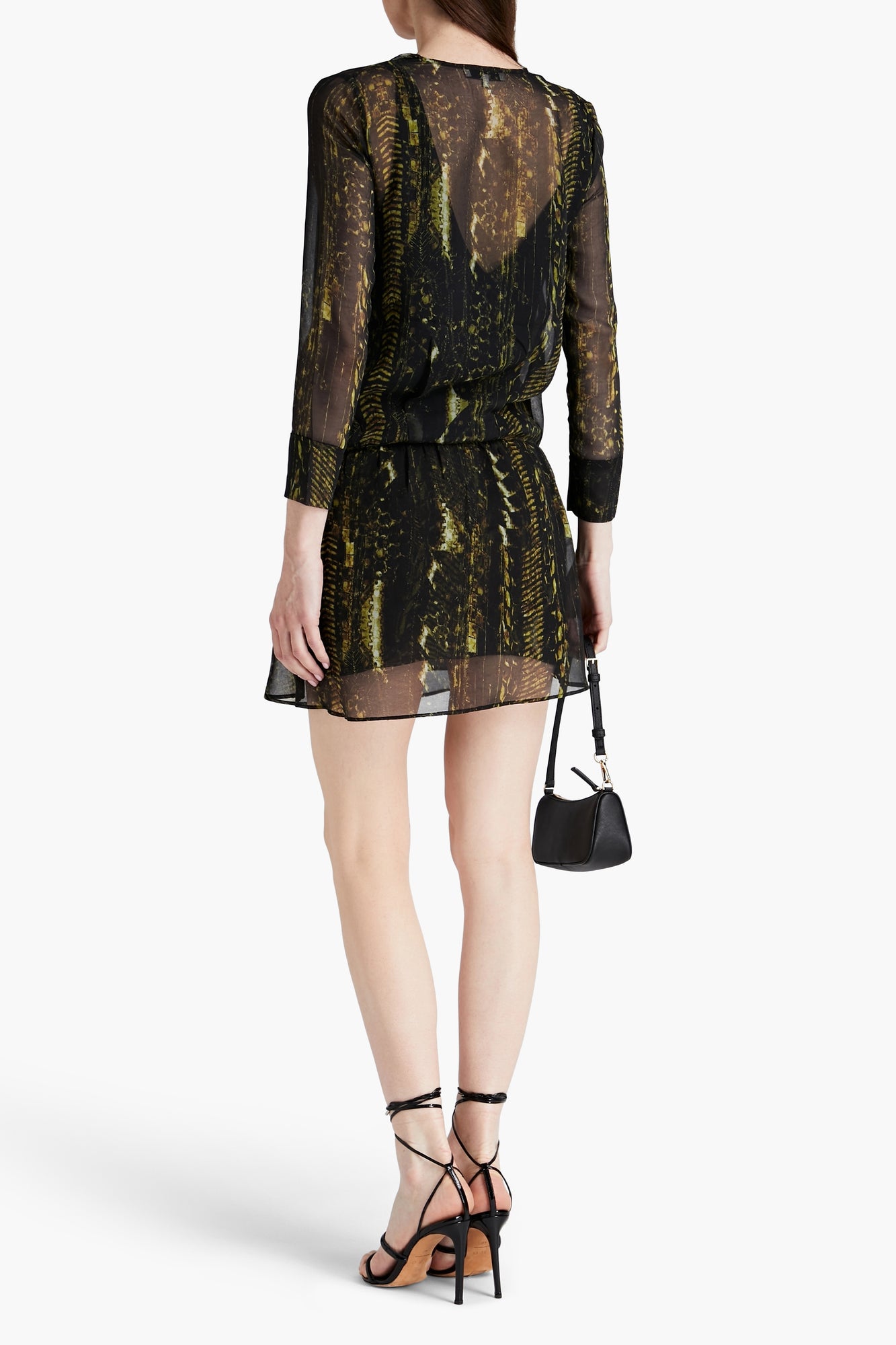 Women | Iro | Mini Dress | Black / Chartreuse