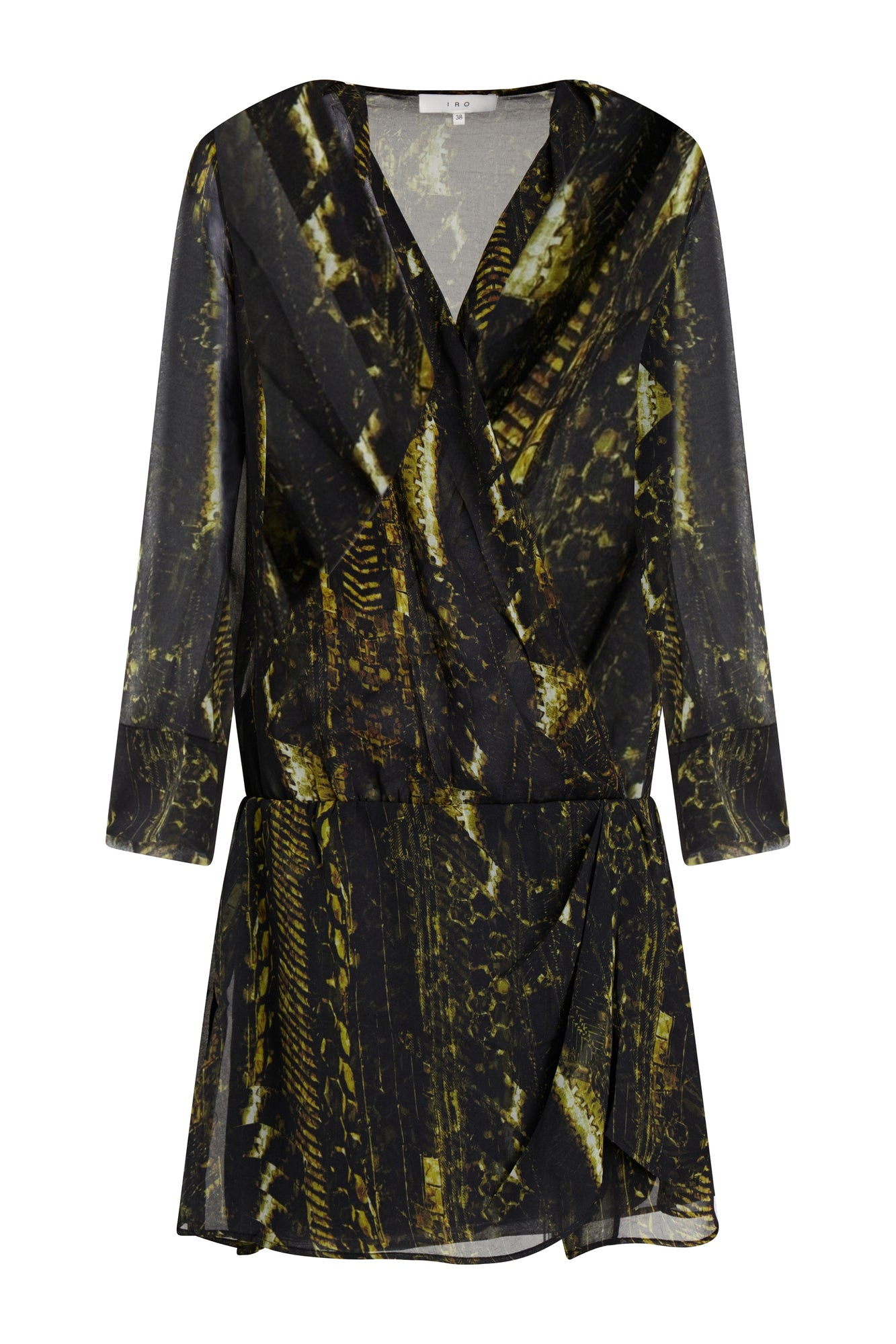 Women | Iro | Mini Dress | Black / Chartreuse