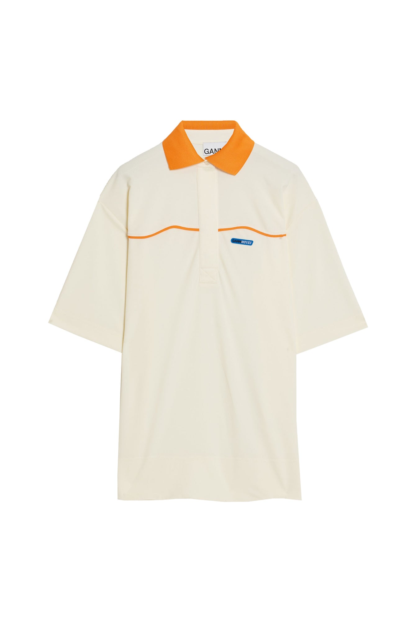 Women | Ganni | Short Sleeved Top | Ecru