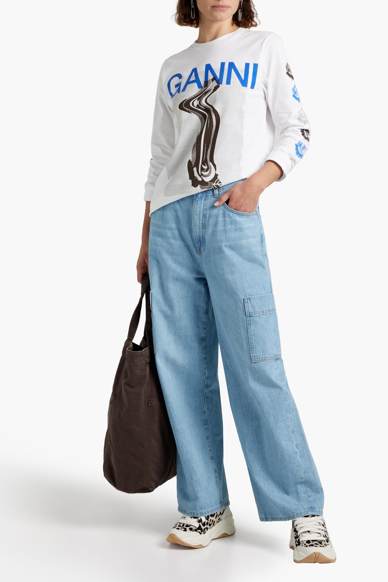 Women | Ganni | Long Sleeved Top | White