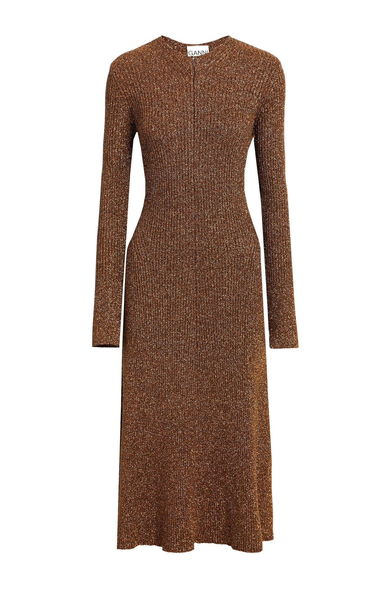 Women | Ganni | Midi Dress | Copper
