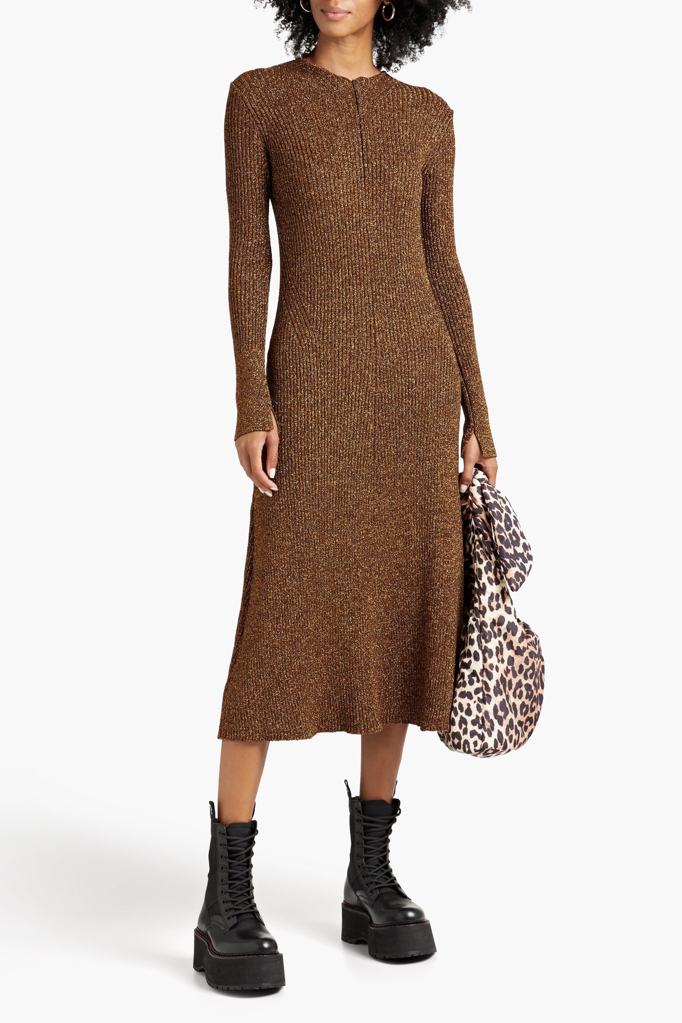 Women | Ganni | Midi Dress | Copper