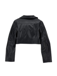 Girls | Coated Fabric Spencer Jacket | Black