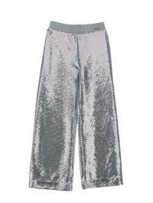 Girls | Sequined Palazzo Trousers | Silver