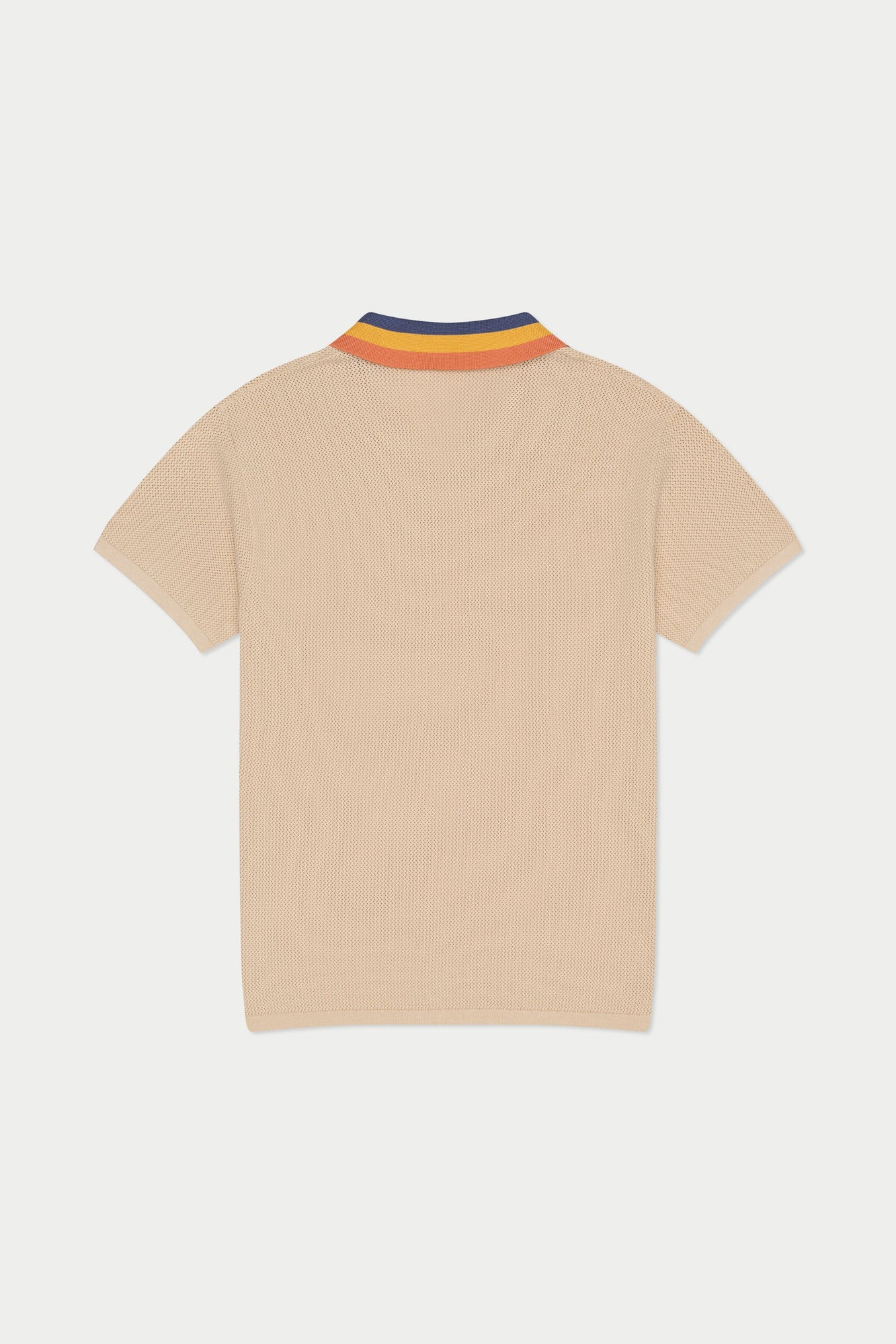 Striped Knit Polo | Beige