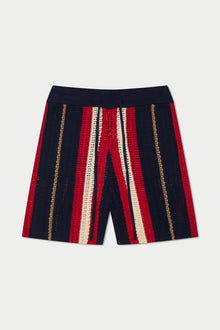 Crab Stripe Knit Short | Blue/Red