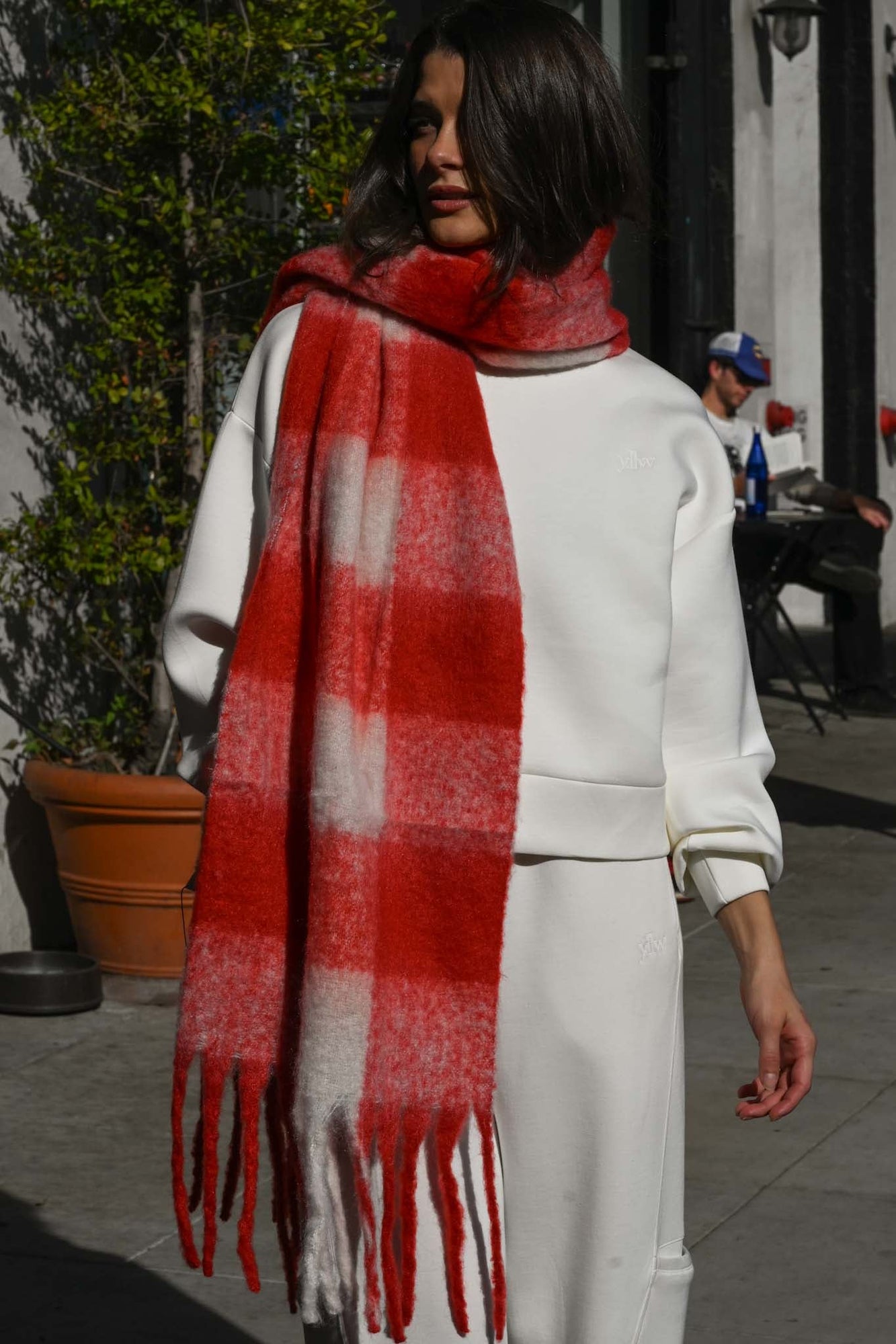 Womens | Leah Oversized Blanket Scarf | Red