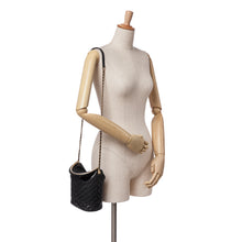 Chanel | Pre-Owned Quilted Chevron Lambskin Handle with Chic Bucket Bag | Black