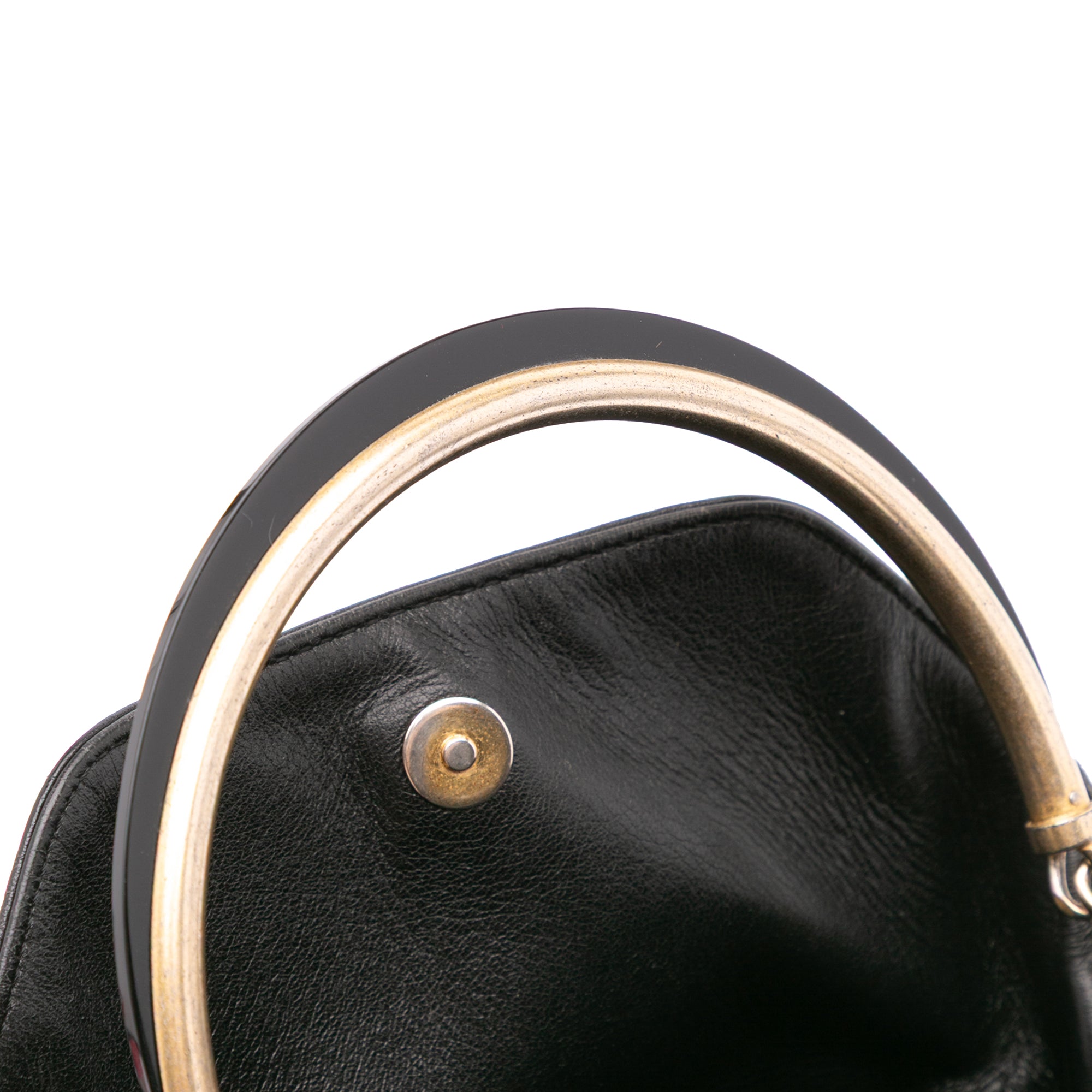 Chanel | Pre-Owned Quilted Chevron Lambskin Handle with Chic Bucket Bag | Black