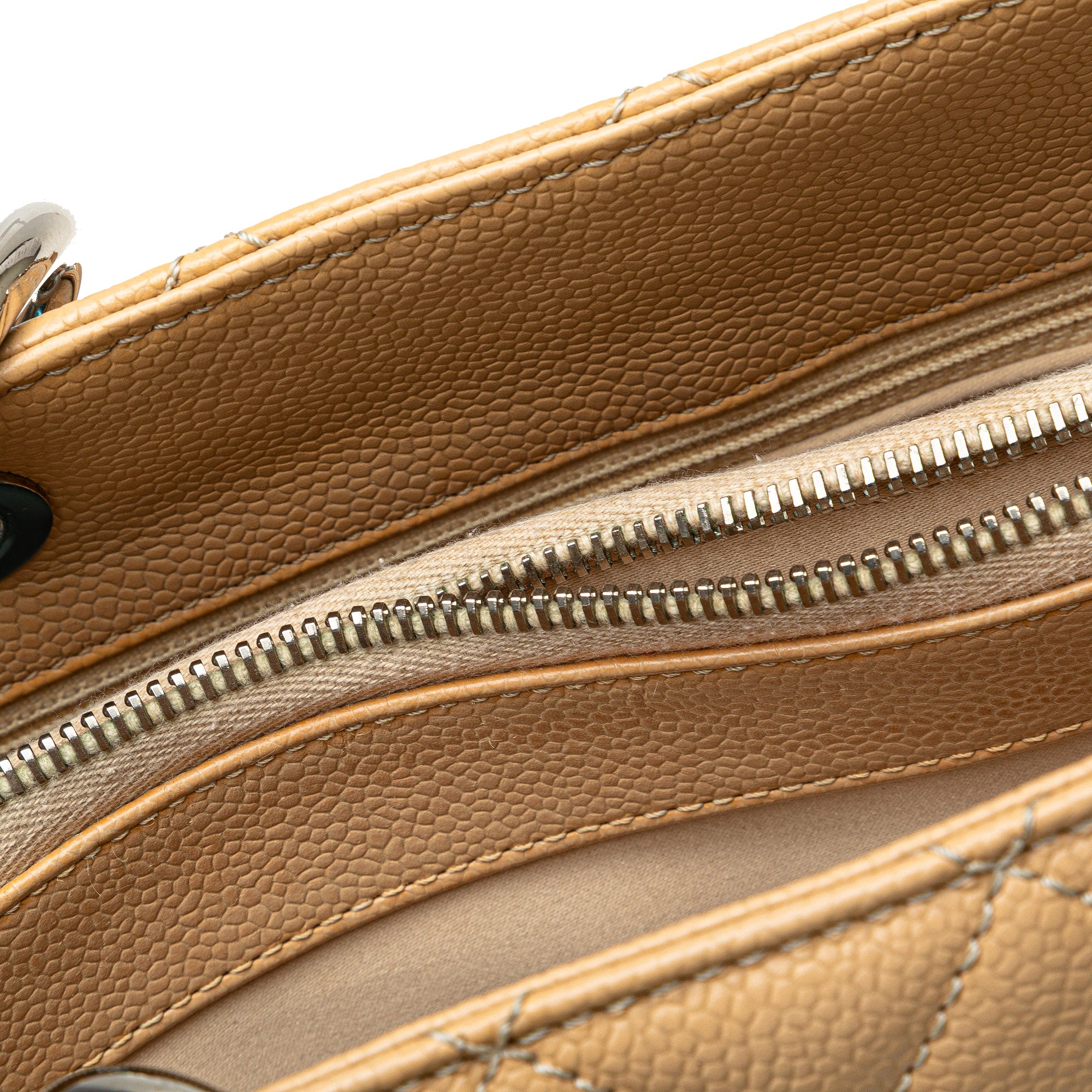 Chanel | Pre-Owned Caviar Grand Shopping Tote | Brown/Light Beige