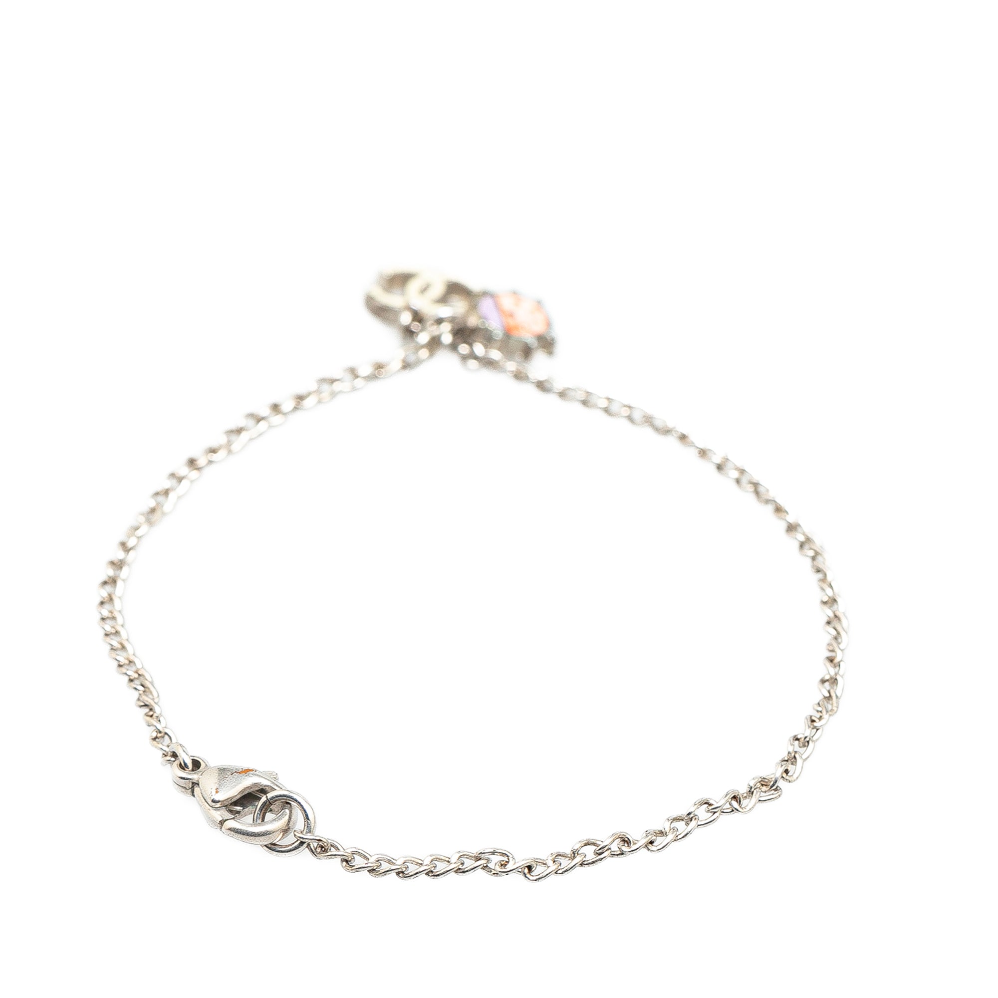 Chanel | Pre-Owned Silver Plated CC Ladybug Charm Bracelet | Silver