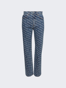Women | alexanderwang | Ez Logo Crystal Jeans Deep Blue | Multi