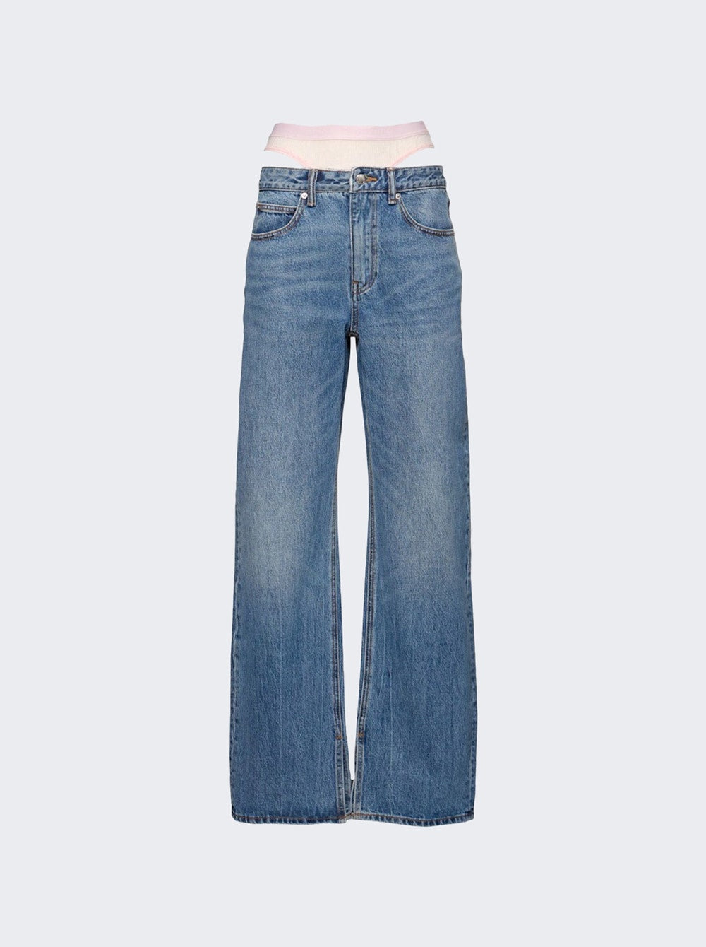 Women | alexanderwang | Pre-styled Hotfix Undie Slit-hem Jeans Vintage Light Indigo
