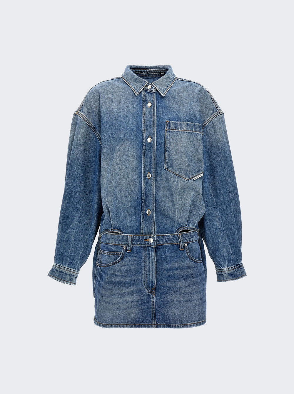 Women | alexanderwang | Pre-styled Denim Shirt Dress Vintage Light Indigo