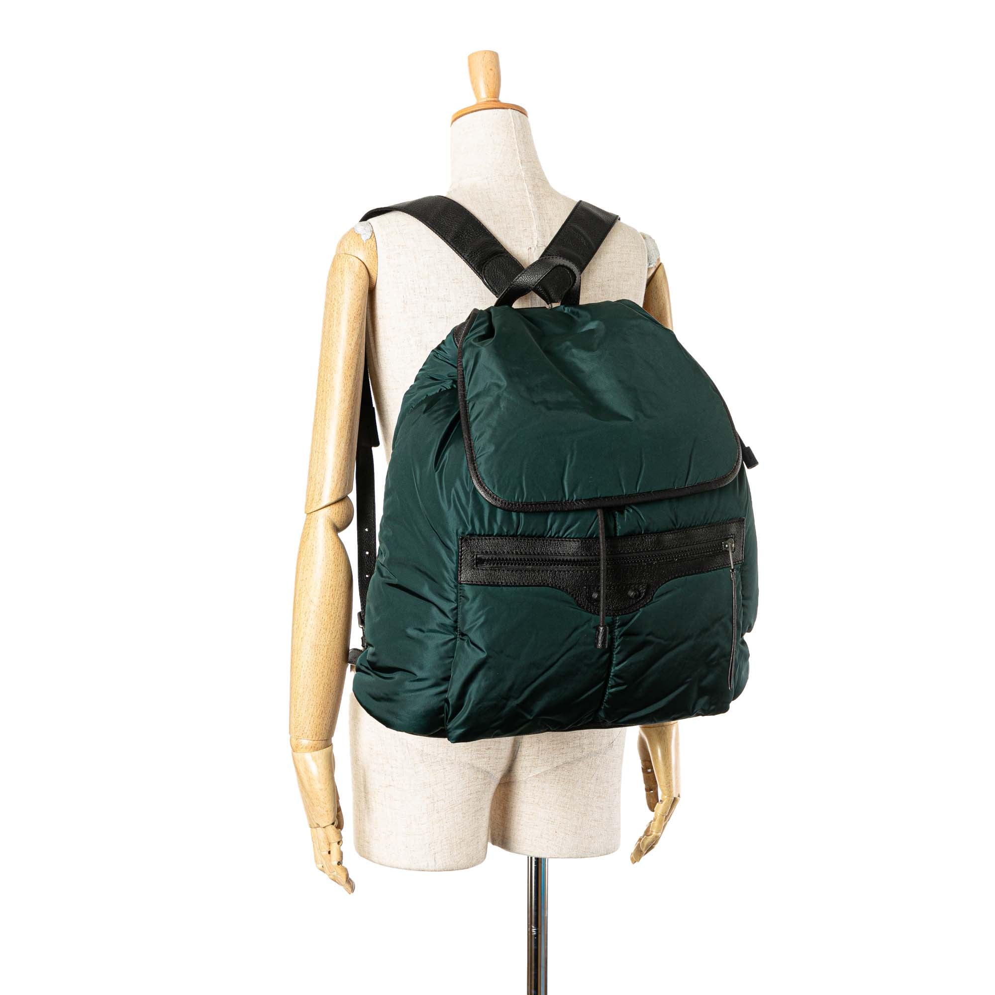 Balenciaga | Pre-Owned Nylon Motocross Classic Traveler Backpack | Green/Dark Green