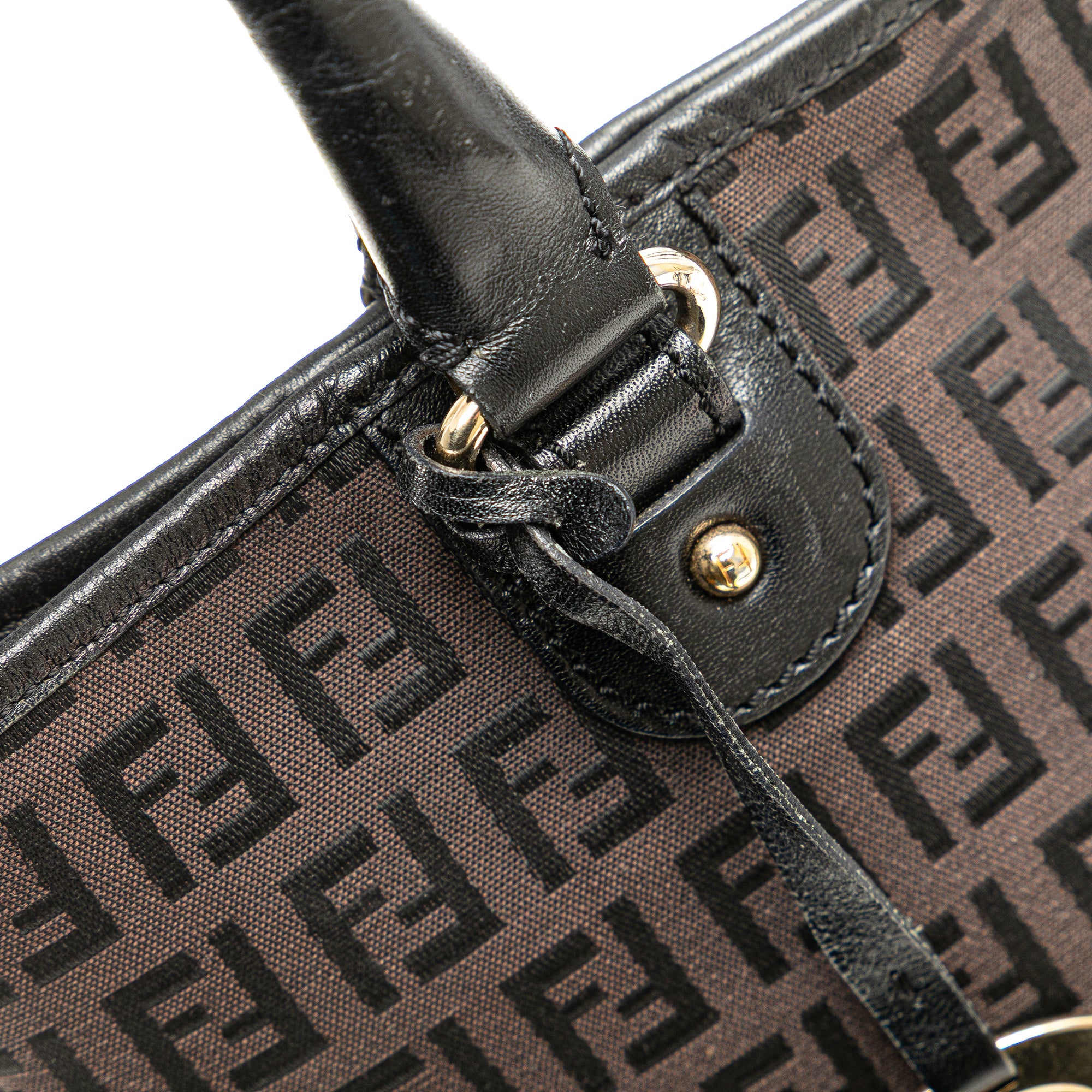 Fendi | Pre-Owned Zucchino Canvas Chef Front Pocket Shopping Tote | Brown/Dark Brown