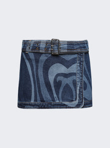 Women | Pucci | Marmo-print Miniskirt Denim | Blue
