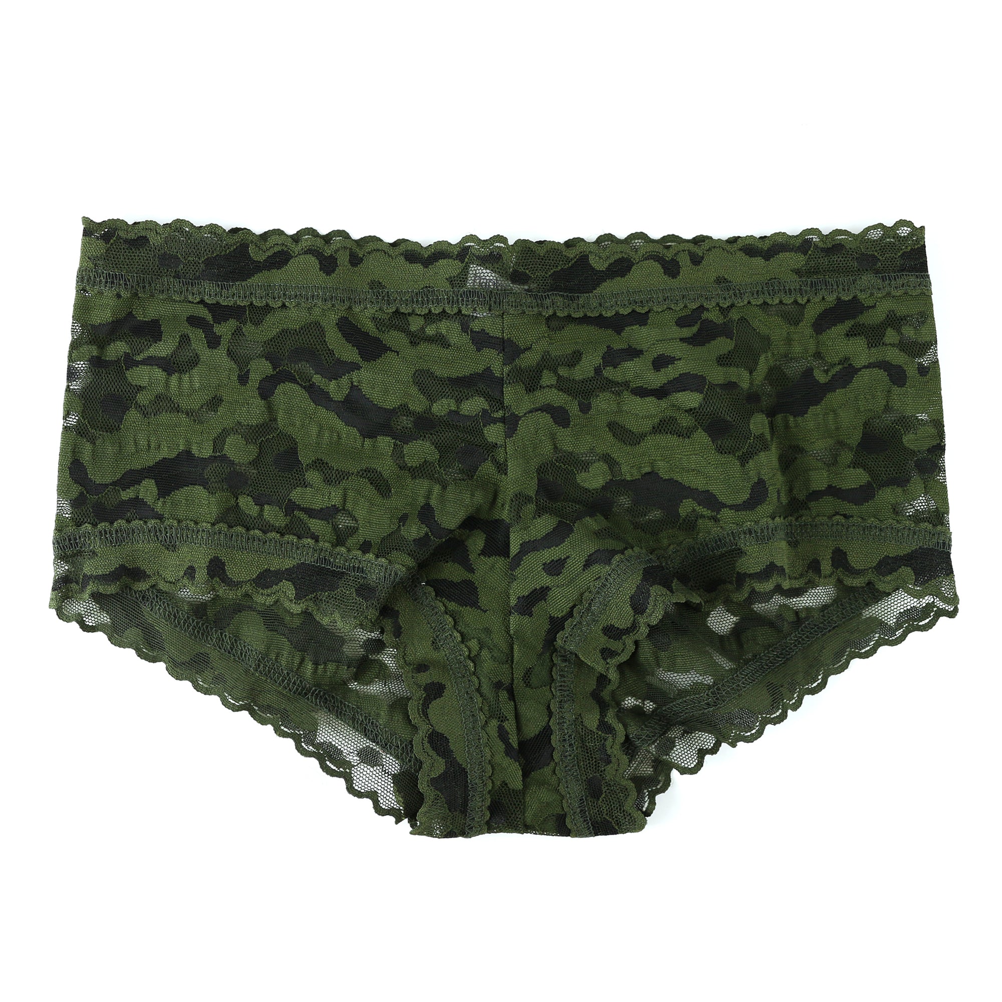 Camo Lace Boyshort | Wooland Green/Black