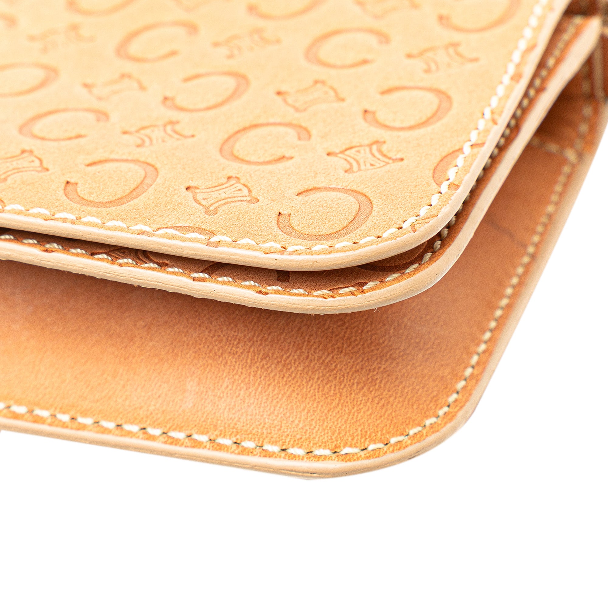 Celine | Pre-Owned C Macadam Leather Pochette | Brown/Beige