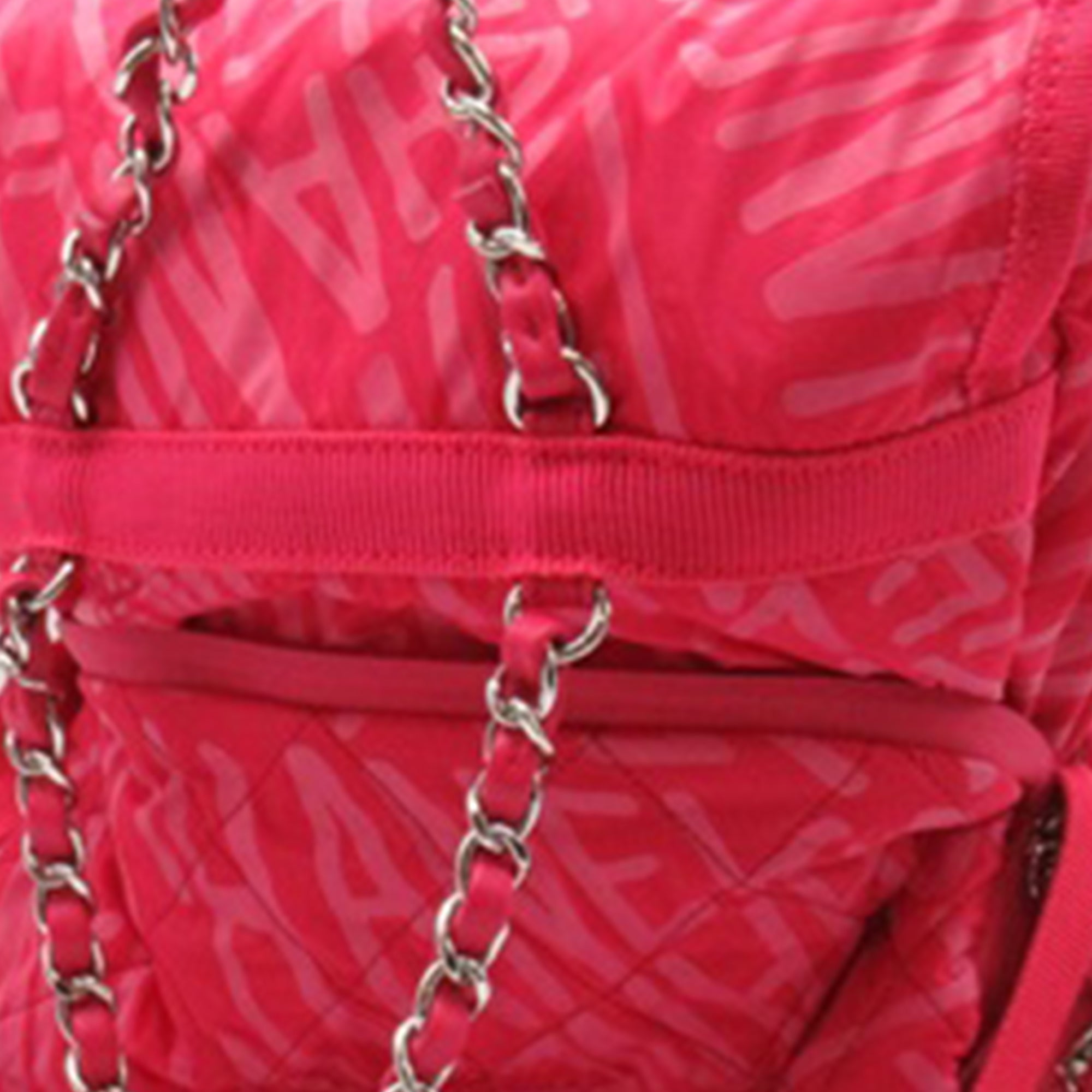 Chanel | Pre-Owned Printed Nylon Coco Neige Convertible Backpack | Pink