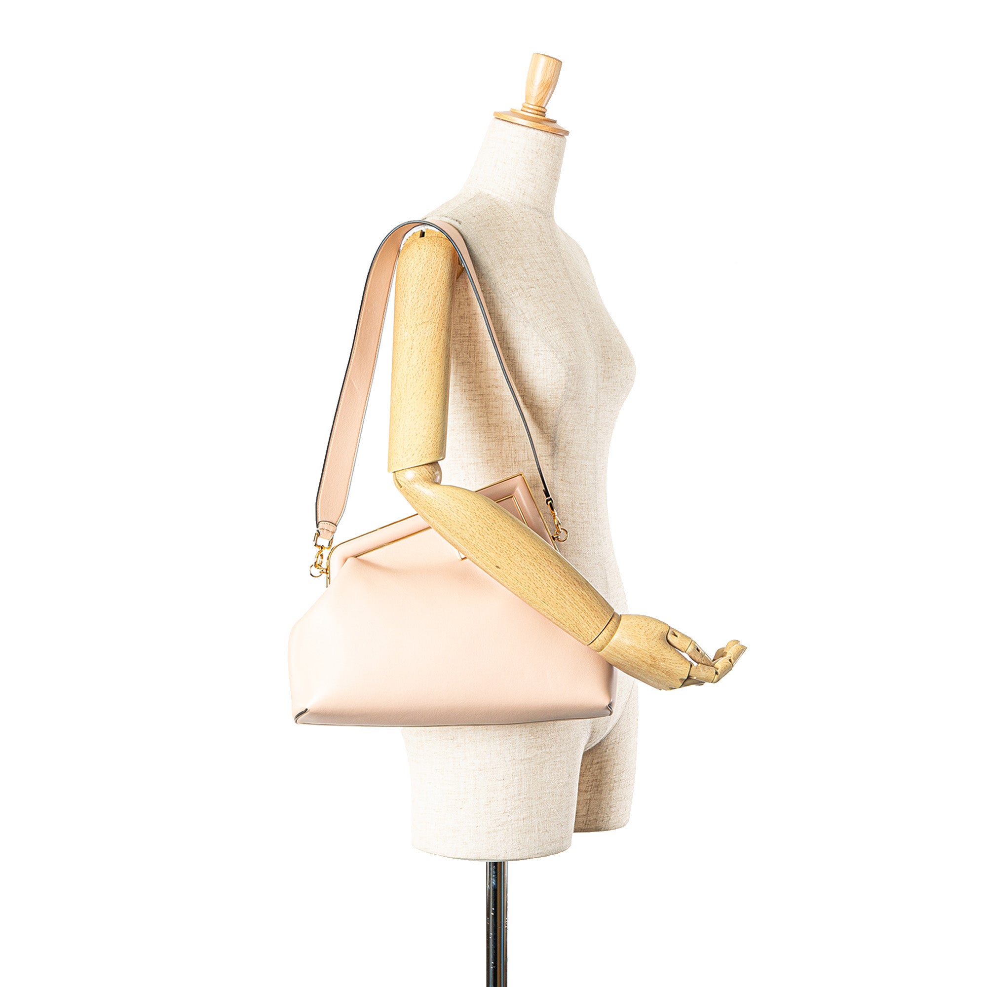 Fendi | Pre-Owned Medium Leather First Shoulder Bag | Pink/Light Pink