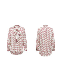 Silk Print Blouse | Beige