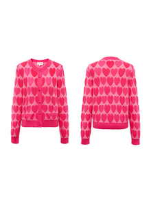 Wool Knit Cardigan | Rose Red