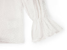 Ruffle-Collar Silk Blouse | White