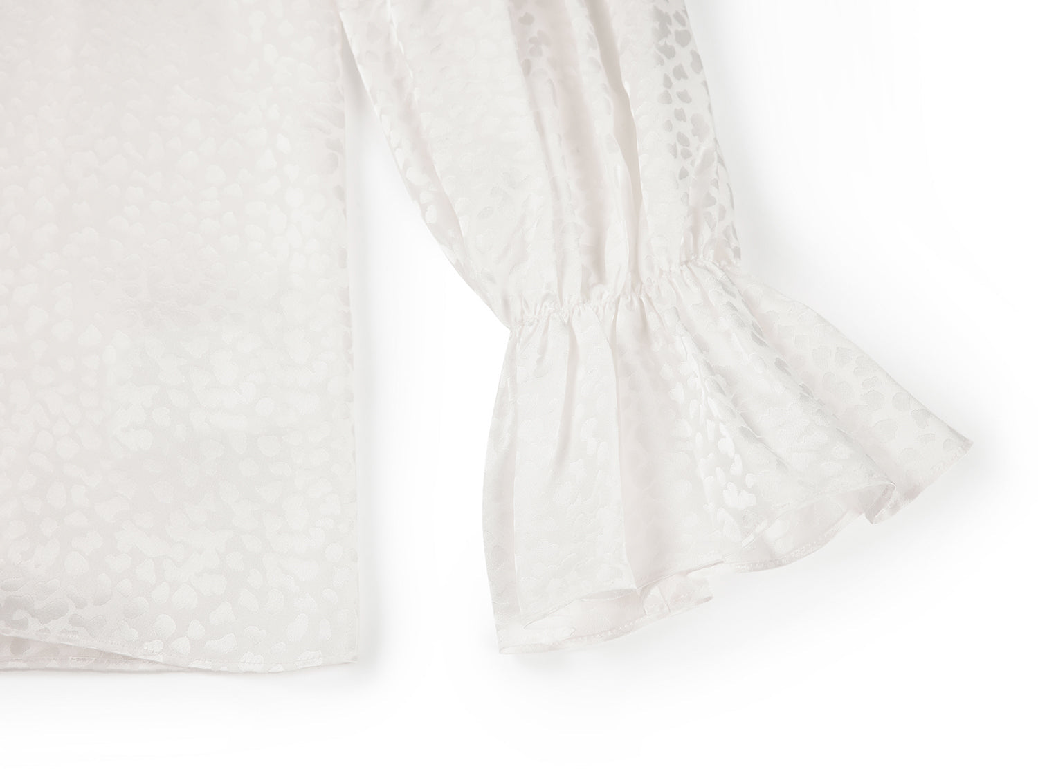 Ruffle-Collar Silk Blouse | White