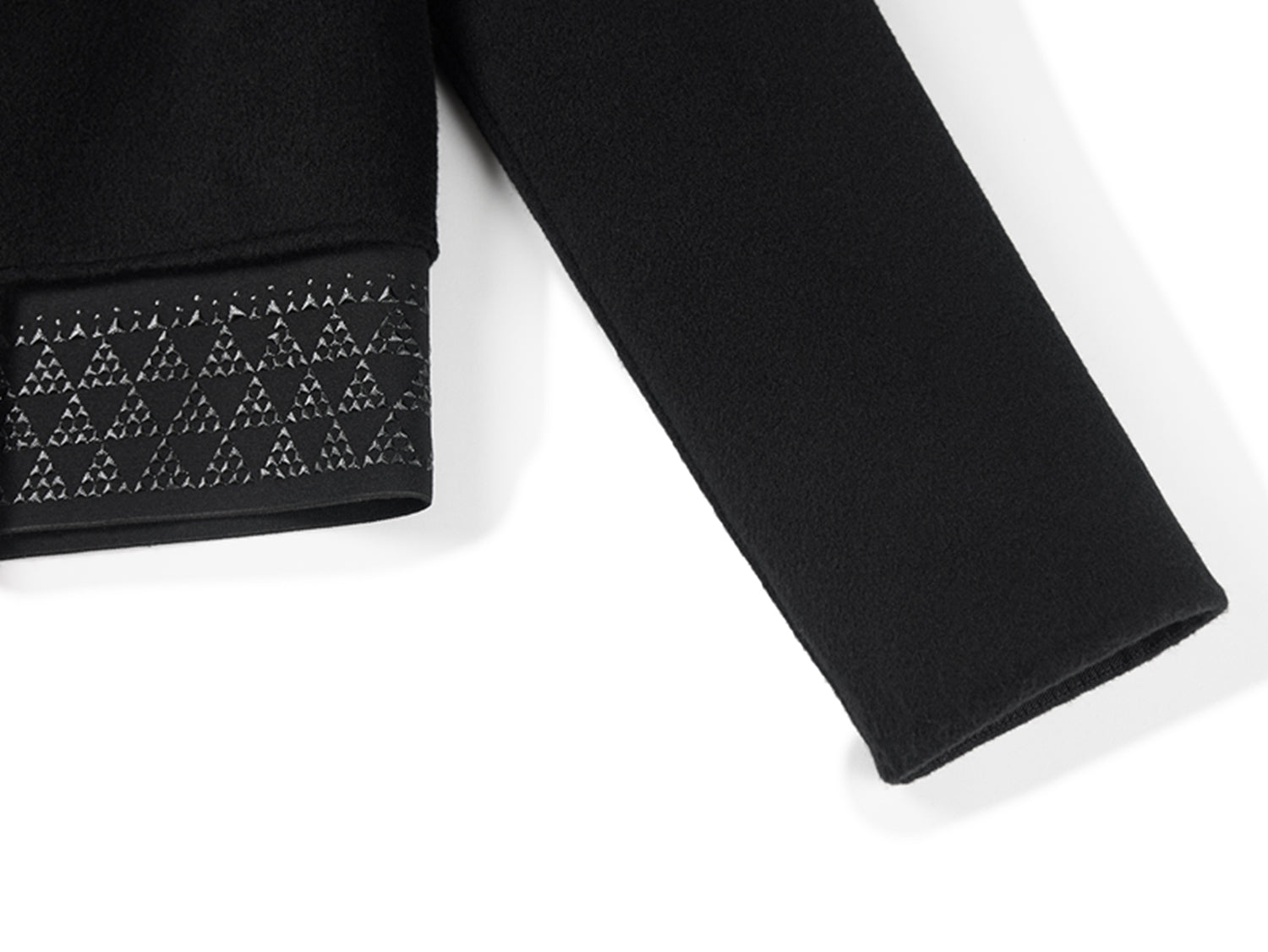 Standing Collar Woolen Coat | Black
