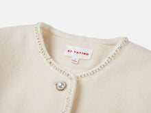 Trimmed Double Woolen Jacket | White