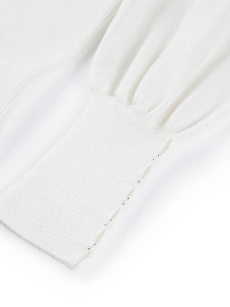 Elegant Wool Knit Sweater | White