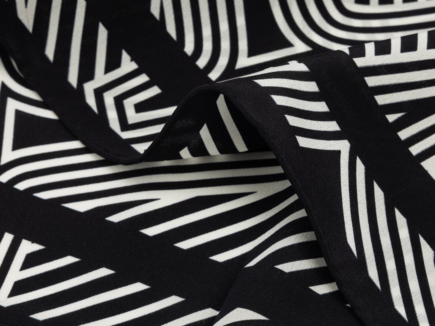 Silk Letter Print Scarf | Black/White