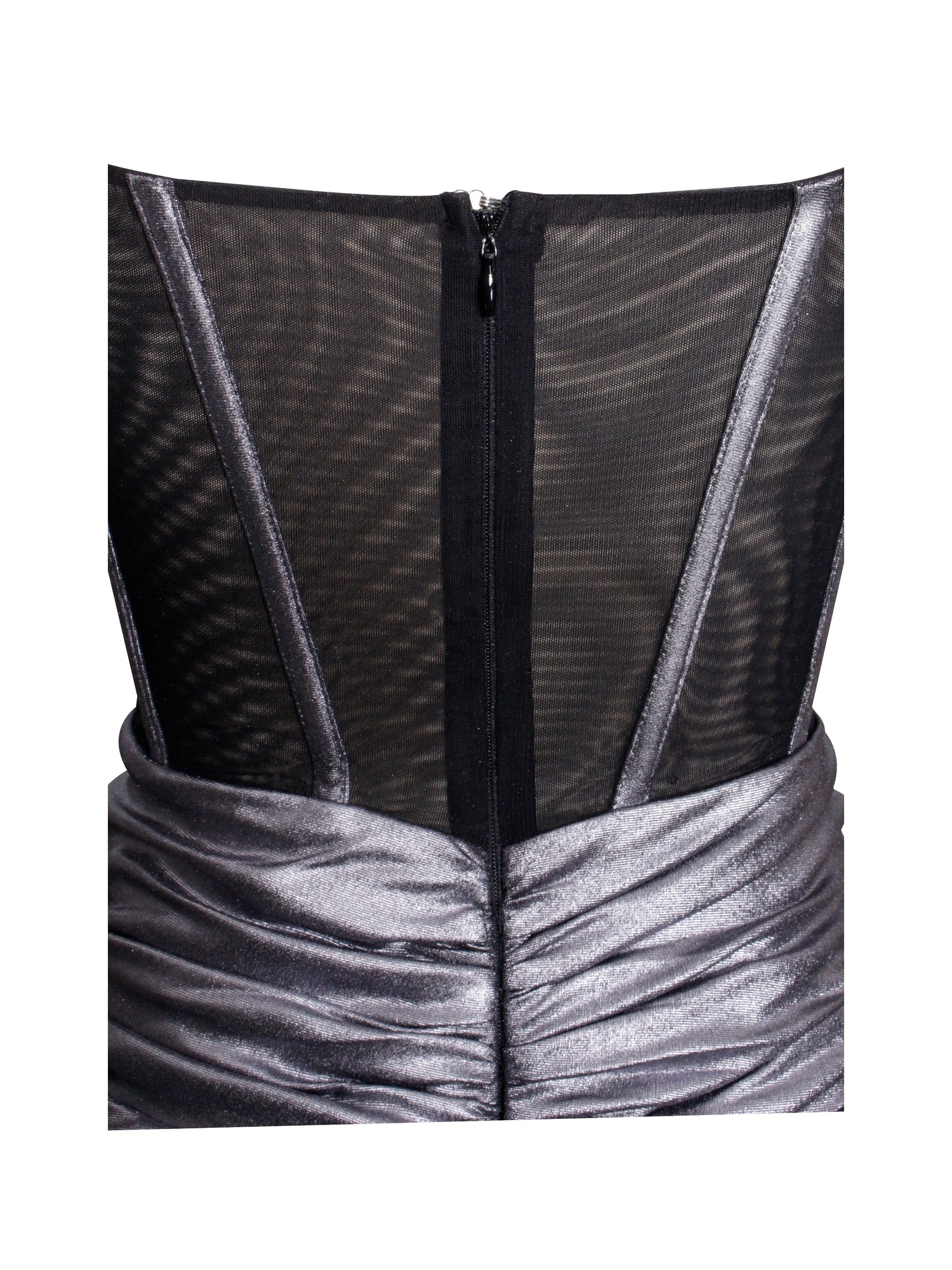 Odessa Metallic Corset Maxi Dress | Silver