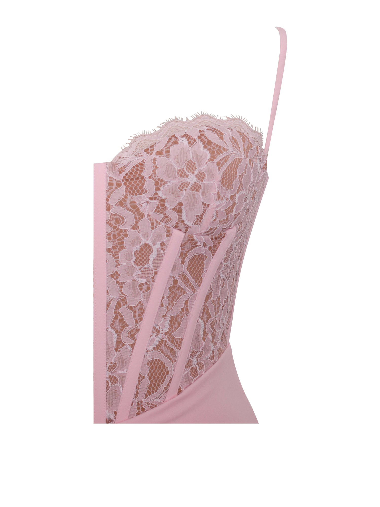 Junia Lace Corset Maxi Dress | Pink