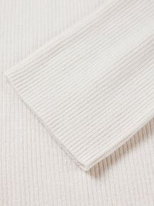 Slim Fit Round Neck Knit Sweater | White