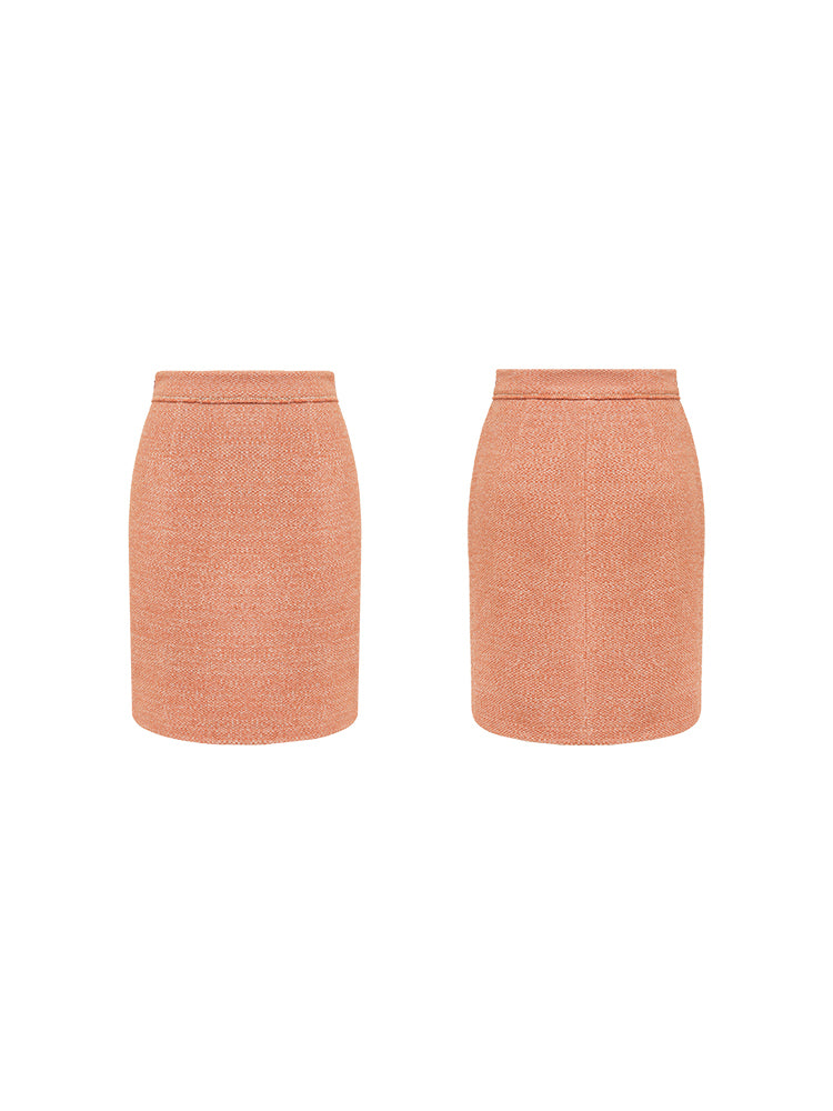 Fragrant Style Tweed Skirt | Orange