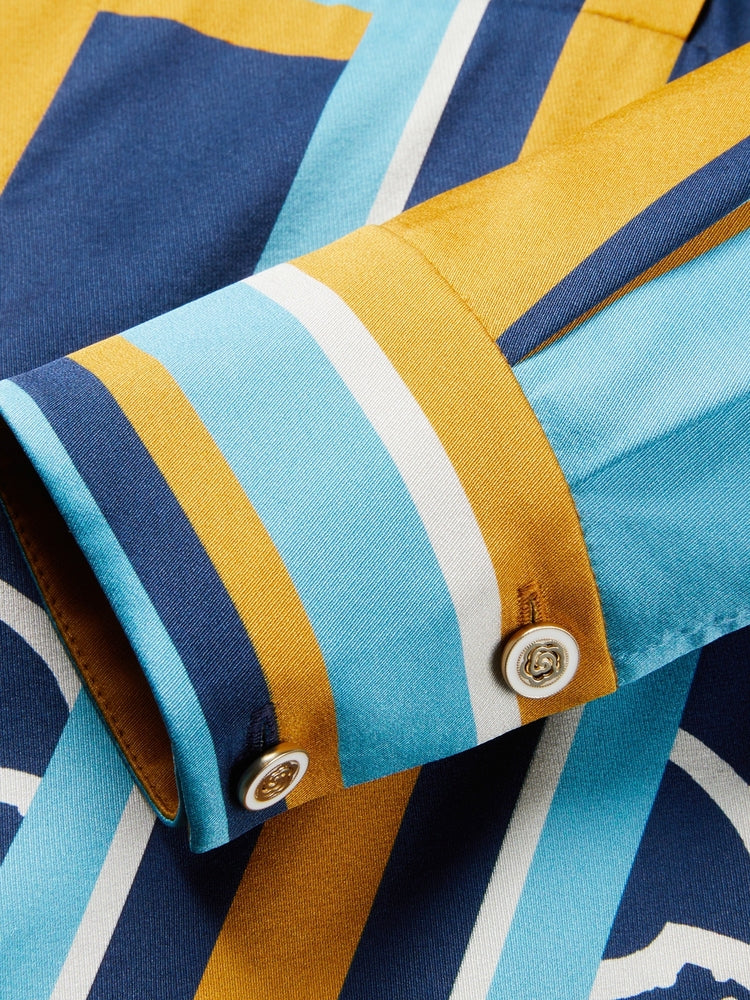 Printed Silk Dress | Blue