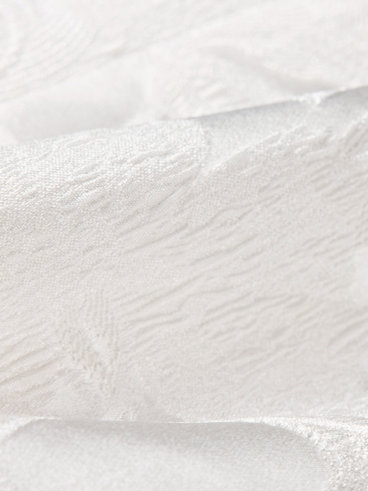 Short Sleeve Silk Dress | White