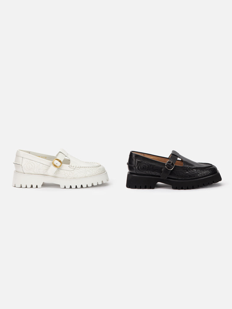 T-Strap Thick Sole Mary Jane | White