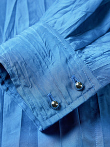 Textured Silk Blouse | Blue
